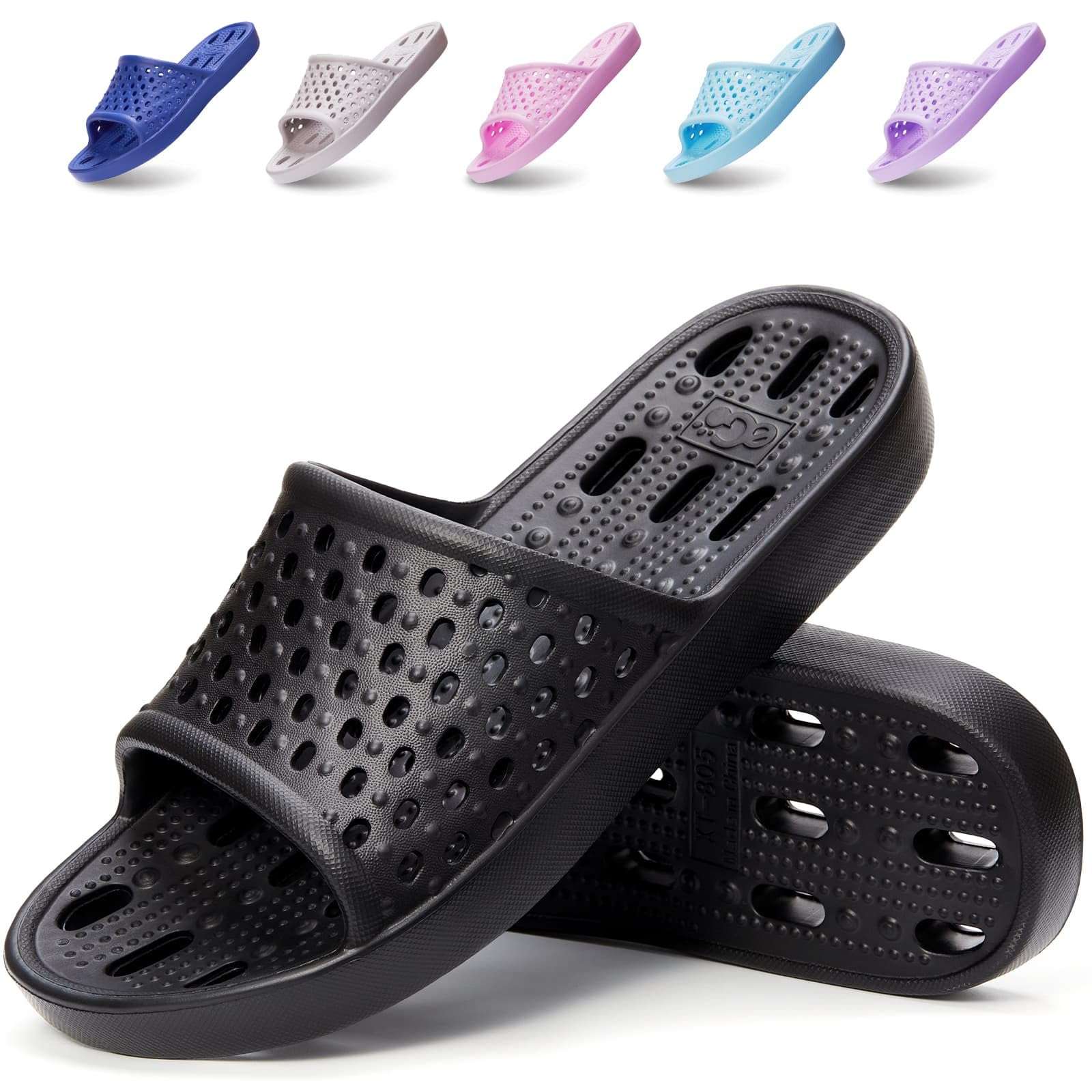 Xomiboe Shower Shoes Men Quick Drying Women Shower Sandals Non-Slip Comfortable House Slippers Bathroom Hotel Flip Flops Slides With Students Gym - Image 1