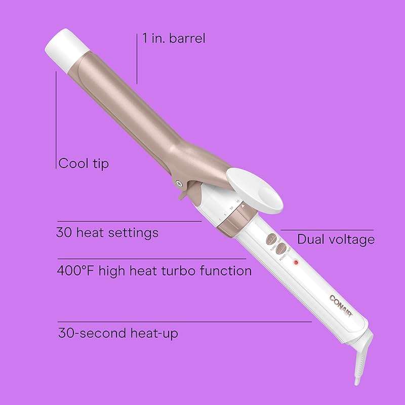Conair Double Ceramic 1 in. Curling Iron | Double ceramic 1 in. barrel creates classic curls on short to long hair, White/Rose Gold, CD701GNR6 - Image 2