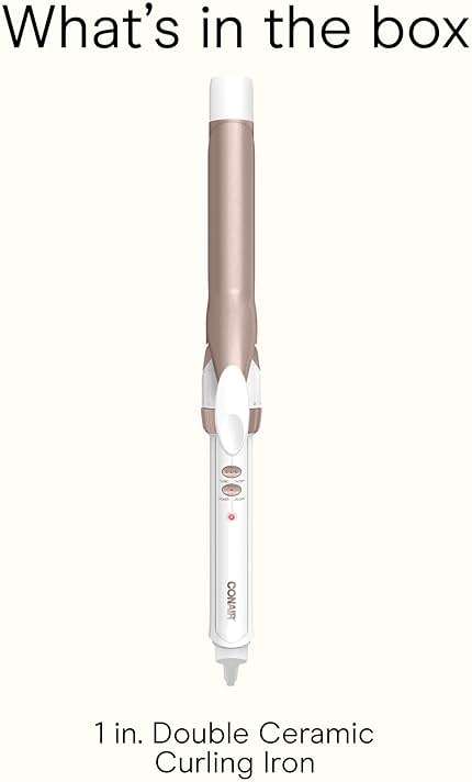 Conair Double Ceramic 1 in. Curling Iron | Double ceramic 1 in. barrel creates classic curls on short to long hair, White/Rose Gold, CD701GNR6 - Image 8