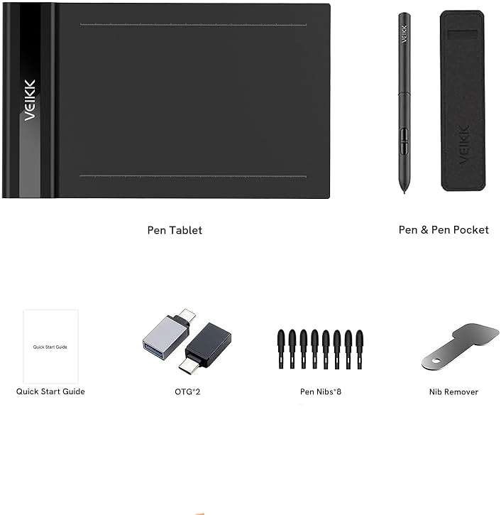 Graphics Drawing Tablet VEIKK S640 6x4 Inch Portable OSU Tablet with 8192 Levels Battery-free Stylus Pen for Digital Art&Animation,compatible with PC/Mac/Linux/Windows | with 8192 Levels Battery-free Stylus Pen, For Drawing,Online class/E-learning/Signature Pad - Image 7
