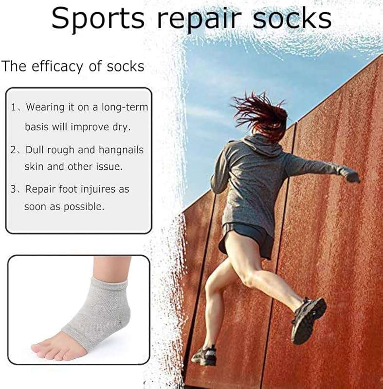 3 Pairs Moisturizing Gel Heel Socks, Vented Unisex Toeless Spa Sock for Foot Care Treatment, Cracked Heels, Dry Feet, Foot Calluses (Gray, Green, Pink) - Image 5