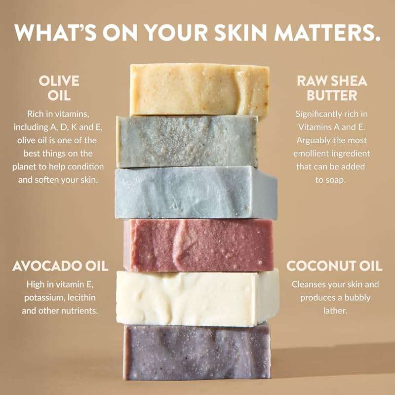 Crate 61, Handmade in Canada, Plant Based Cold Process Natural Bar Soap, With Premium Essential Oils, Dry Skin, Pack of 6 (Most Popular) - Image 5