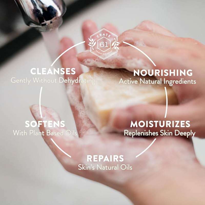 Crate 61, Handmade in Canada, Plant Based Cold Process Natural Bar Soap, With Premium Essential Oils, Dry Skin, Pack of 6 (Most Popular) - Image 6
