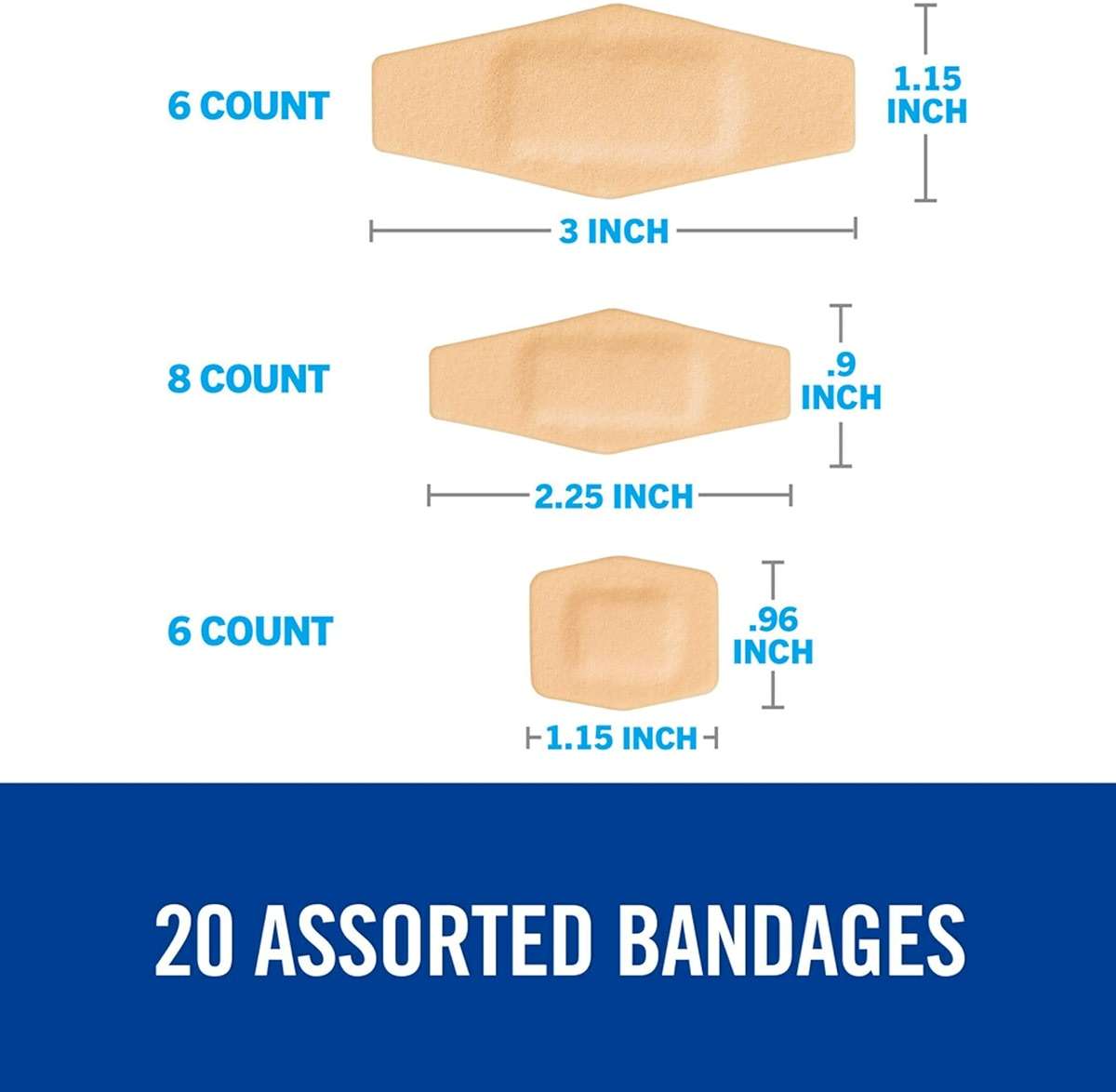 Nexcare Waterproof Cushioned Bandages, Assorted Sizes, 20 Count - Image 2