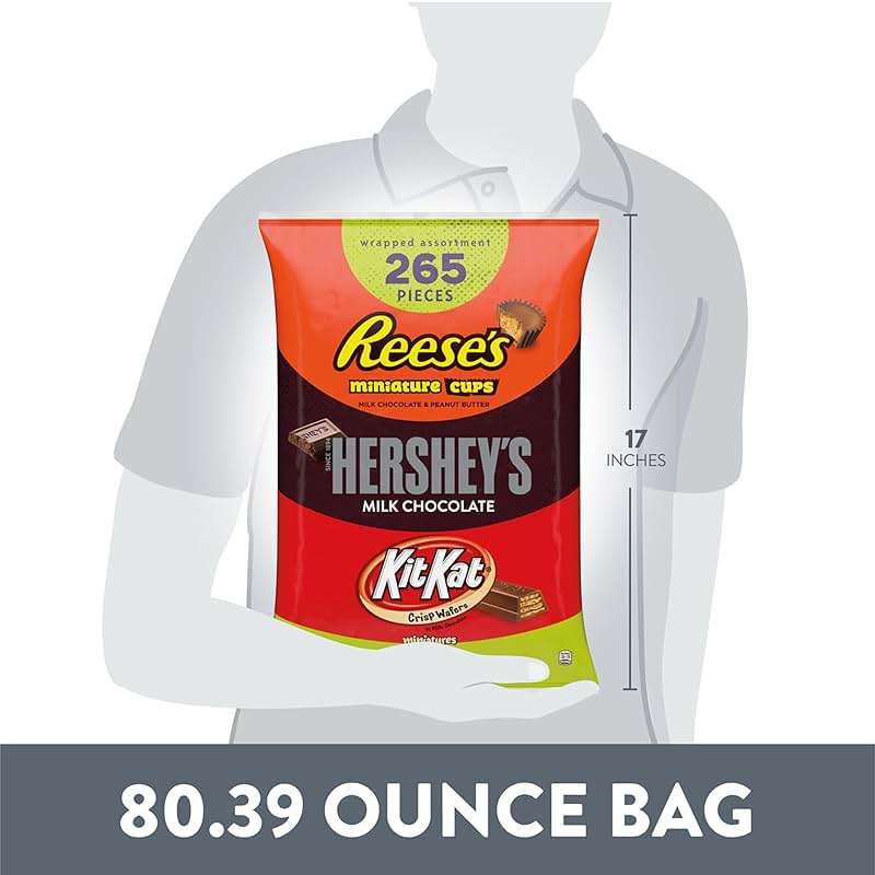 HERSHEY'S, KIT KAT and REESE'S Assorted Milk Chocolate Candy Variety Bag, 80.39 oz (265 Pieces) - Image 4