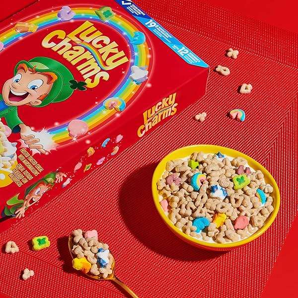 Lucky Charms Gluten Free Cereal with Marshmallows, Kids Breakfast Cereal, Made with Whole Grain, Giant Size, 26.1 oz - Image 6