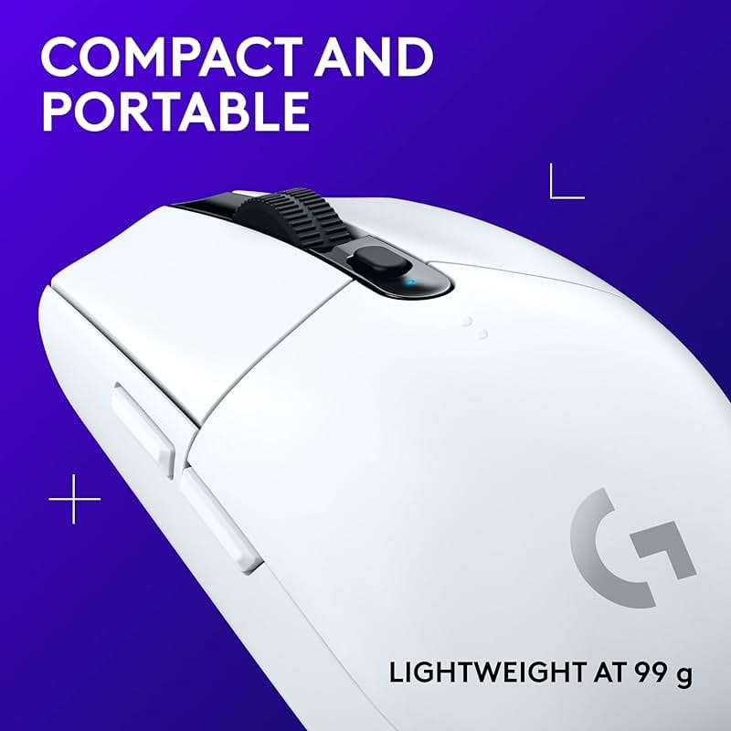Logitech G305 Lightspeed Wireless Gaming Mouse, Hero Sensor, 12,000 DPI, Lightweight, 6 Programmable Buttons, 250h Battery, On-Board Memory, Compatible with PC, Mac - White - Image 8