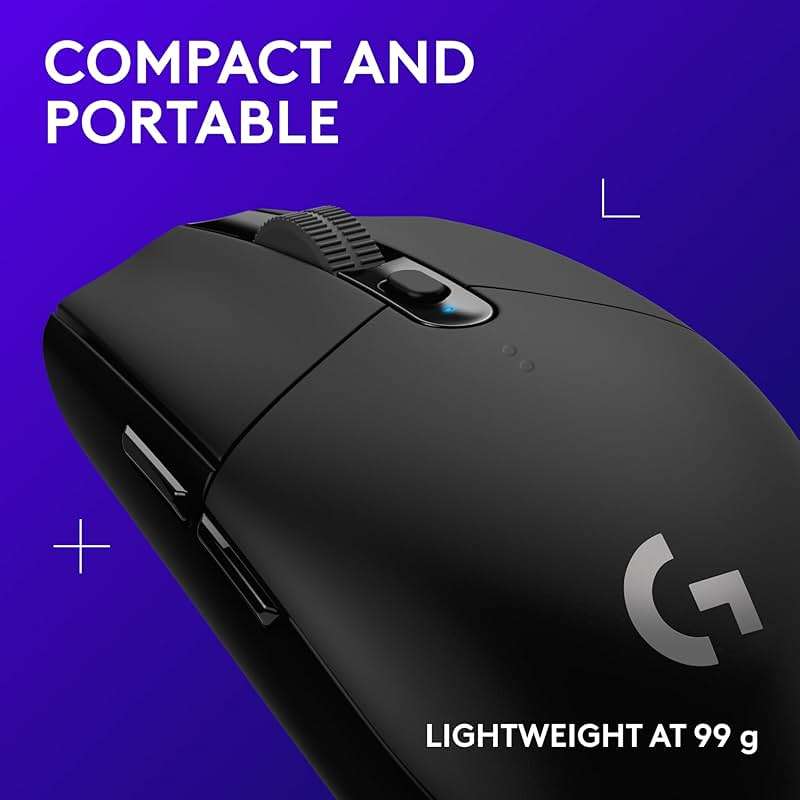 Logitech G305 Lightspeed Wireless Gaming Mouse, Hero Sensor, 12,000 DPI, Lightweight, 6 Programmable Buttons, 250h Battery, On-Board Memory, Compatible with PC, Mac - Black - Image 7