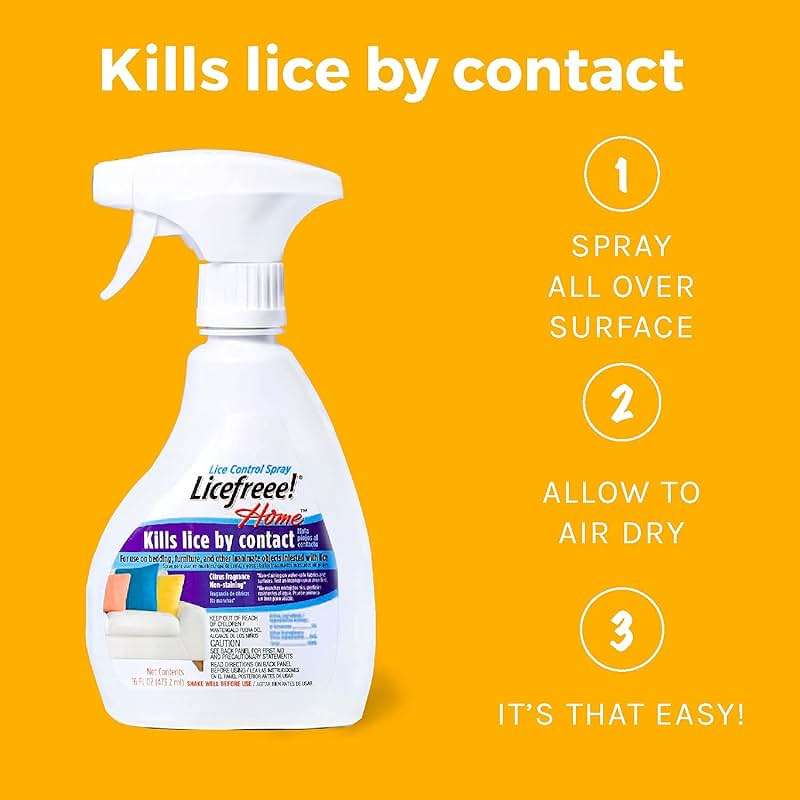 Licefreee Home Lice Control Spray - Non-Staining Lice Treatment Spray for Furniture, Mattresses, Fresh Citrus Fragrance, 16 Fl Oz - Image 4