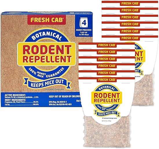 Fresh Cab Botanical Rodent Repellent - Environmentally Friendly, Keeps Mice Out, 12 Scent Pouches - Image 1