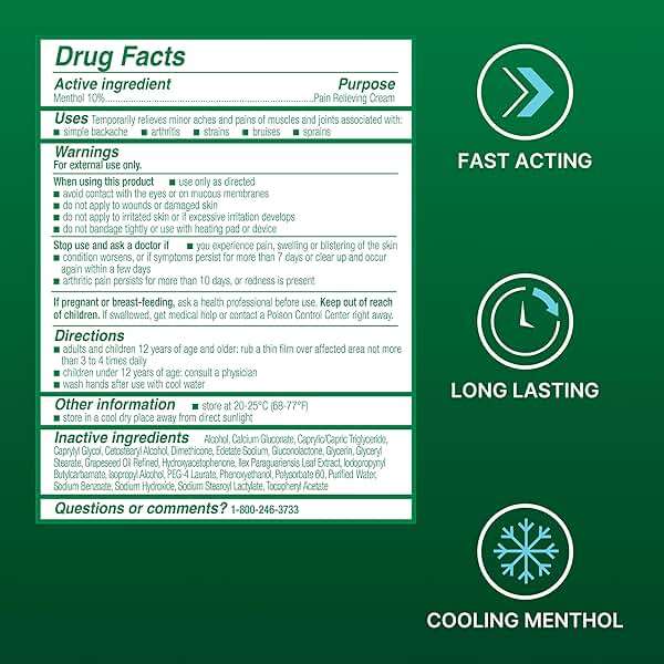 Biofreeze Pain Relief Cream for Knee, Neck, Hip, Joint, Shoulder, & Simple Backache, Arthritis Pain Reliever, Sore Muscle Relief, Cooling Menthol Pain Cream, 3 Oz - Image 5