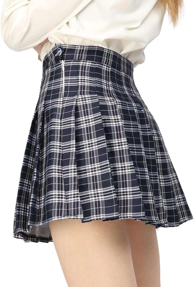DAZCOS US Size Plaid Skirt for Women with Shorts High Waist Pleated Skater Skirts for Schoolgirl for St. Patrick's Day - Image 5