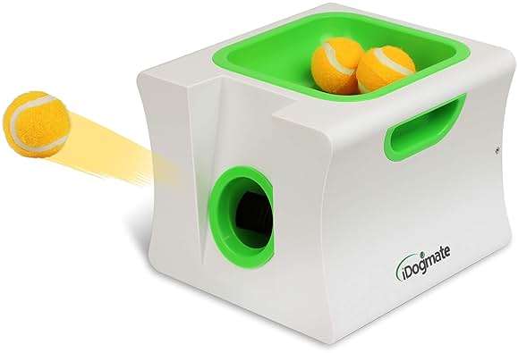 IDOGMATE Small Interactive Ball Launcher with Rechargeable, Automatic Dog Ball Thrower for Mini Dog (Small Machine with 3 Balls) - Image 1