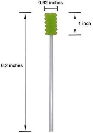 MUNKCARE Treated Oral Swabs with Dentifrice- Flavored Dental Swabs Individually Wrapped Fruit Green Tooth Shape for Oral Cavity Cleaning Sponge Swab, Box of 100 Counts - Image 2