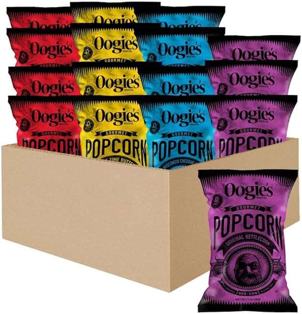 Oogie's Gourmet Popcorn| 16 Pack | Variety Flavor Pack | Gluten Free Popcorn Snacks | 1oz Individual Bags - Image 1