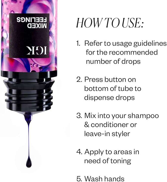 IGK MIXED FEELINGS Leave-In Blonde Toning Drops | Brighten + Neutralize Brass | Vegan + Cruelty Free | 1 Oz - Image 4