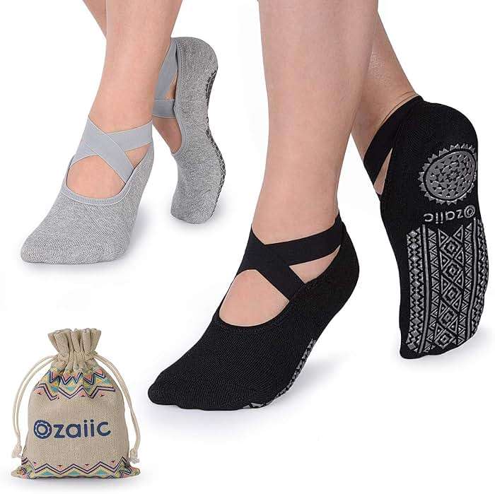 Ozaiic Pilates Socks for Women Non Slip Grip, Yoga Socks with Grippers for Barre, Hospital, Ballet, Dance, Barefoot Workout - Image 1