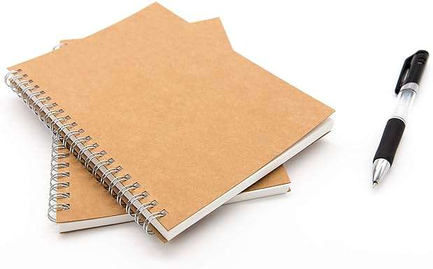 Soft Cover Spiral Notebook Journal 2-Pack, Blank Sketch Book Pad, Wirebound Memo Notepads Diary Notebook Planner with Unlined Paper, 100 Pages/ 50 Sheets, 7.5 inch x 5.1 inch (Brown) - Image 3