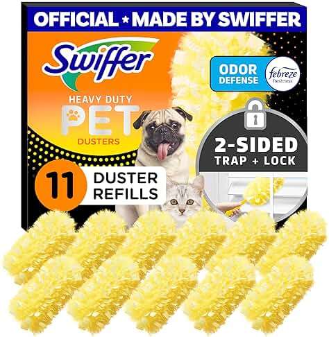 Swiffer Pet Heavy Duty Dusters Refills, Multisurface 360 Dusters with Febreze Odor Defense, 11 Count - Image 1