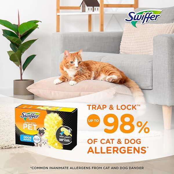 Swiffer Pet Heavy Duty Dusters Refills, Multisurface 360 Dusters with Febreze Odor Defense, 11 Count - Image 4