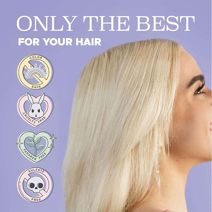 Luseta Purple Shampoo and Conditioner Set for Blonde, Gray - Color Treated Hair - Sulfate Free Paraben Free - Infused with Cocos Nucifera Oil for Curly and Damaged Hair - 2x16.9oz - Image 6