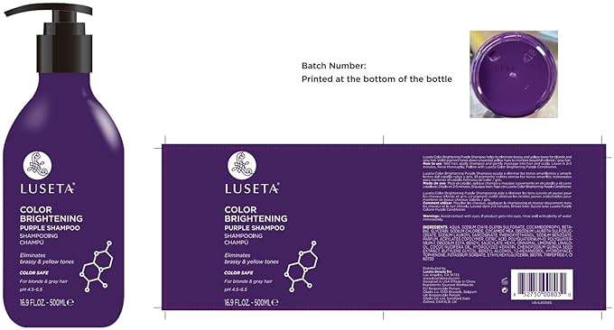 Luseta Purple Shampoo and Conditioner Set for Blonde, Gray - Color Treated Hair - Sulfate Free Paraben Free - Infused with Cocos Nucifera Oil for Curly and Damaged Hair - 2x16.9oz - Image 7