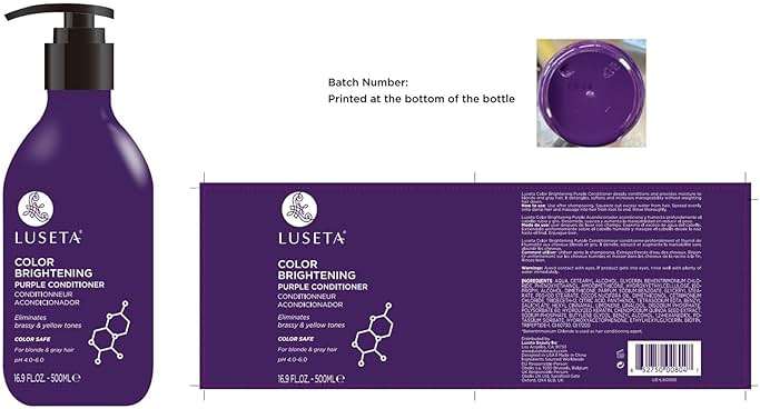 Luseta Purple Shampoo and Conditioner Set for Blonde, Gray - Color Treated Hair - Sulfate Free Paraben Free - Infused with Cocos Nucifera Oil for Curly and Damaged Hair - 2x16.9oz - Image 8