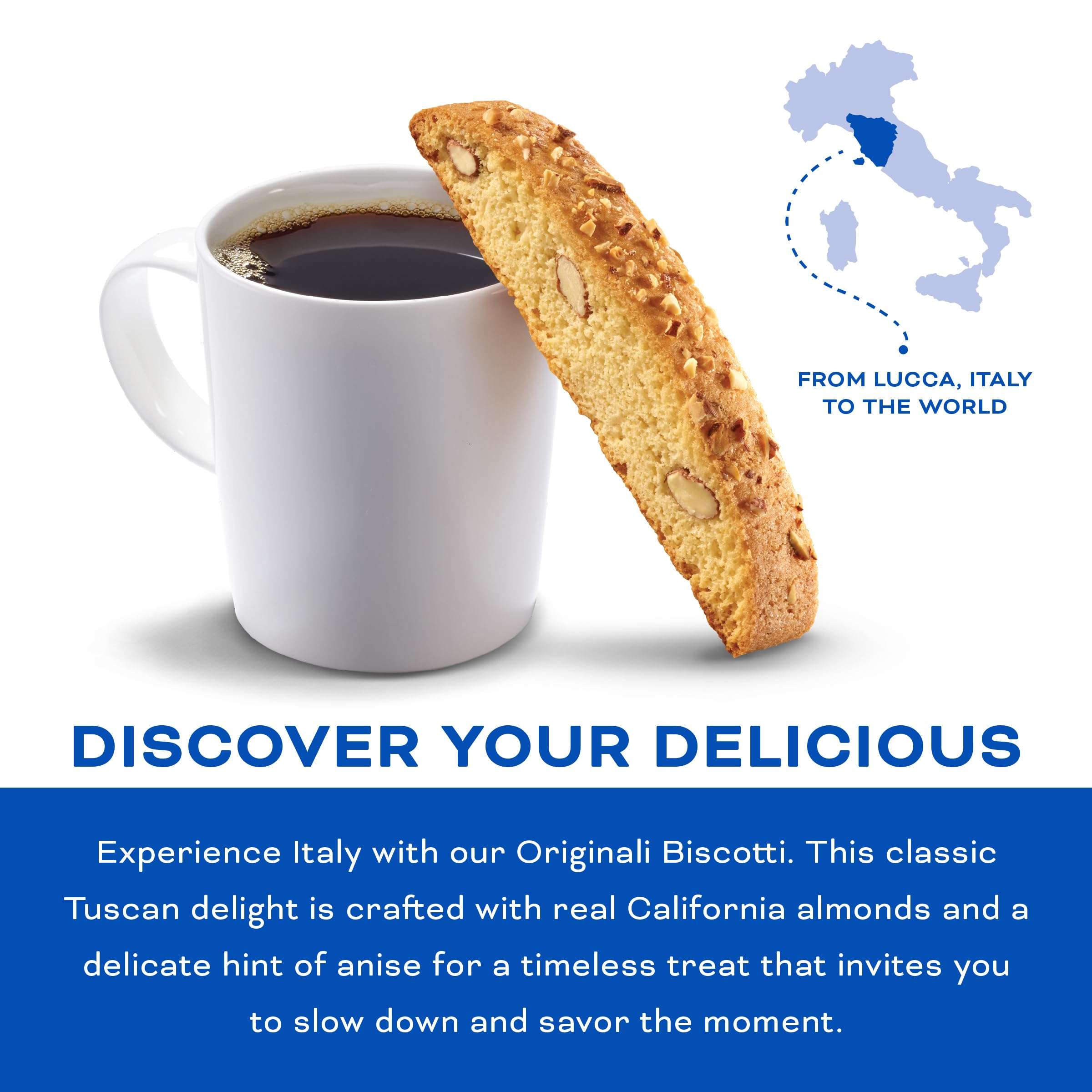 Nonni's Originali Classic Almond Biscotti Cookies – Individually Wrapped Italian Coffee Snack, Crunchy Twice-Baked, 80 Cal Each, 17.25 oz Carton - Image 4