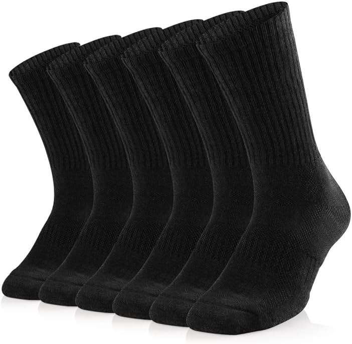 SOX TOWN Unisex Cushioned Crew Training Athletic Socks Men & Women with Combed Cotton Moisture Wicking Breathable Performance - Image 1