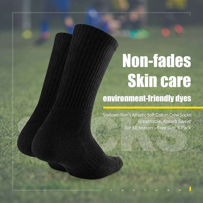 SOX TOWN Unisex Cushioned Crew Training Athletic Socks Men & Women with Combed Cotton Moisture Wicking Breathable Performance - Image 3