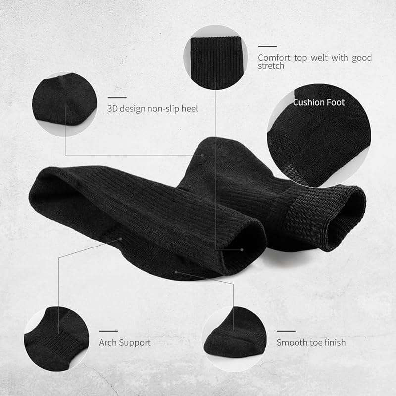 SOX TOWN Unisex Cushioned Crew Training Athletic Socks Men & Women with Combed Cotton Moisture Wicking Breathable Performance - Image 6
