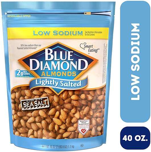 Blue Diamond Almonds Low Sodium Lightly Salted Snack Nuts, 40 Oz Resealable Bag (Pack of 1) - Image 2