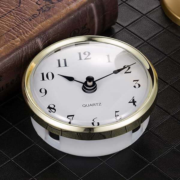 Hicarer 3-1/8 Inch (80 mm) Quartz Clock Insert Fit-up/Insert with Arabic Numeral, Gold Trim, Quartz Movement - Image 4