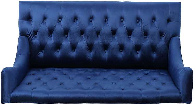 Christopher Knight Home Leora Traditional Tufted Velvet Wingback Loveseat, Navy Blue / Dark Brown - Image 5