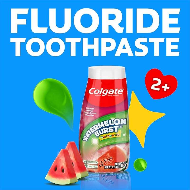 Colgate Anticavity Kids Toothpaste with Fluoride for Ages 2+, Watermelon Burst Flavor - 4.6 Ounce (4 Pack) - Image 2