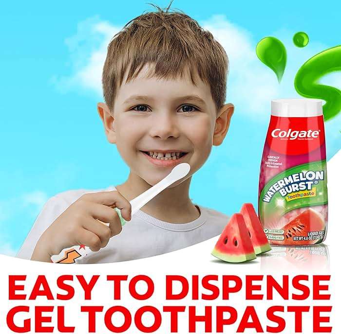 Colgate Anticavity Kids Toothpaste with Fluoride for Ages 2+, Watermelon Burst Flavor - 4.6 Ounce (4 Pack) - Image 3