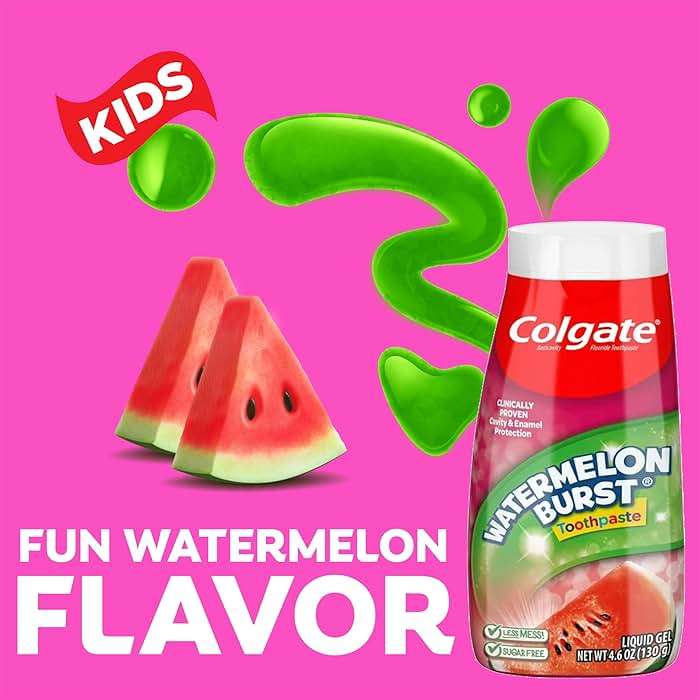 Colgate Anticavity Kids Toothpaste with Fluoride for Ages 2+, Watermelon Burst Flavor - 4.6 Ounce (4 Pack) - Image 4