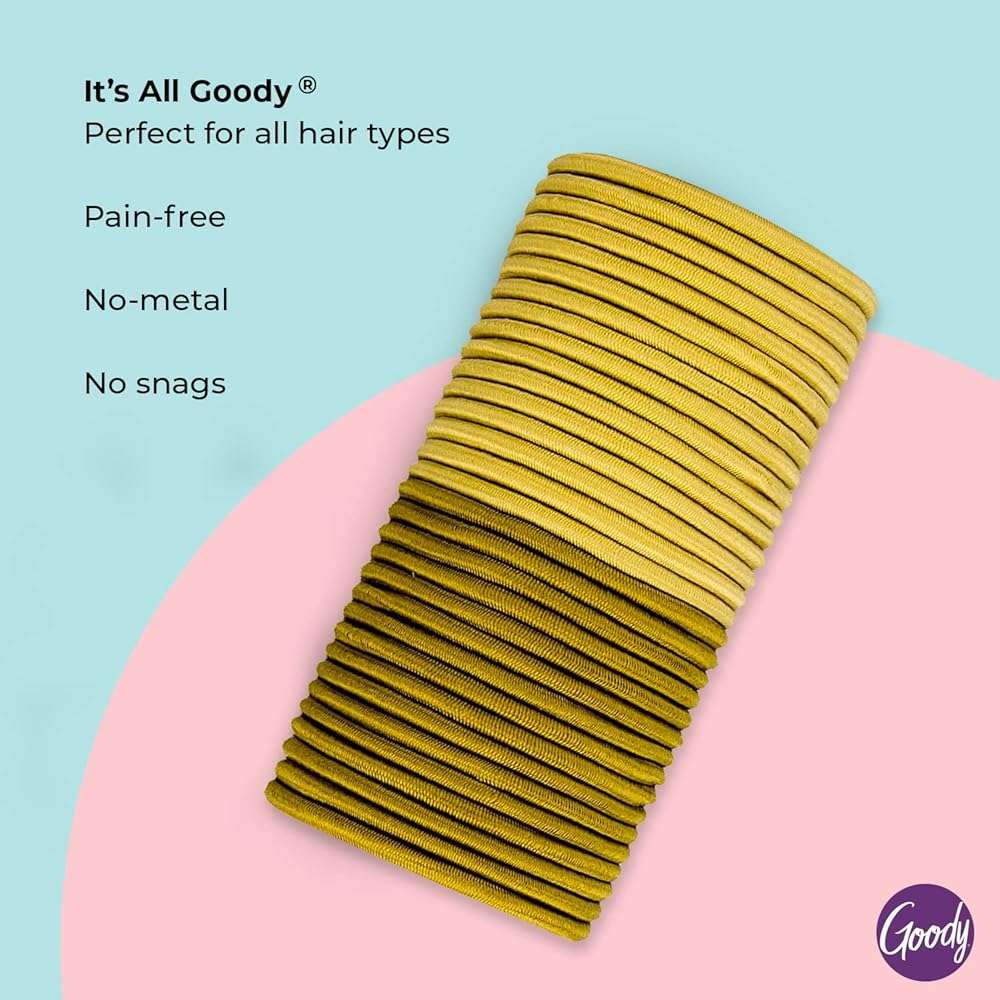 Goody Ouchless Elastic Hair Tie - 32 Count, Blonde - 4MM for Medium Hair - Slideproof Pain-Free Hair Accessories for Men, Women, Boys, and Girls - Perfect for Long Lasting Braids, Ponytails, and More - Image 4