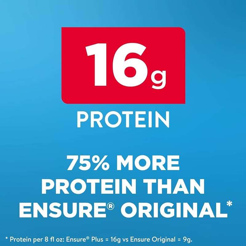 Ensure Plus Vanilla Nutrition Shake With Fiber | Meal Replacement Shake | Ready to Drink | 16g Protein and 27 Vitamins and Minerals | 8 fl oz - 24 Pack - Image 3