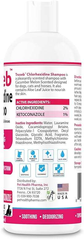 Truseb Topical Ketoconazole and Chlorhexidine Shampoo for Dogs, Cats, and Horses with Aloe - 16 oz (Ketoconazole & Chlorhexidine Shampoo, 16 oz) - Image 3