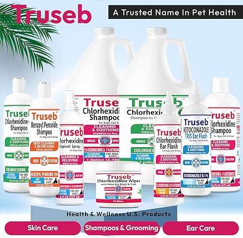 Truseb Topical Ketoconazole and Chlorhexidine Shampoo for Dogs, Cats, and Horses with Aloe - 16 oz (Ketoconazole & Chlorhexidine Shampoo, 16 oz) - Image 7