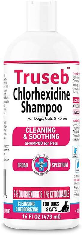 Truseb Topical Ketoconazole and Chlorhexidine Shampoo for Dogs, Cats, and Horses with Aloe - 16 oz (Ketoconazole & Chlorhexidine Shampoo, 16 oz) - Image 8