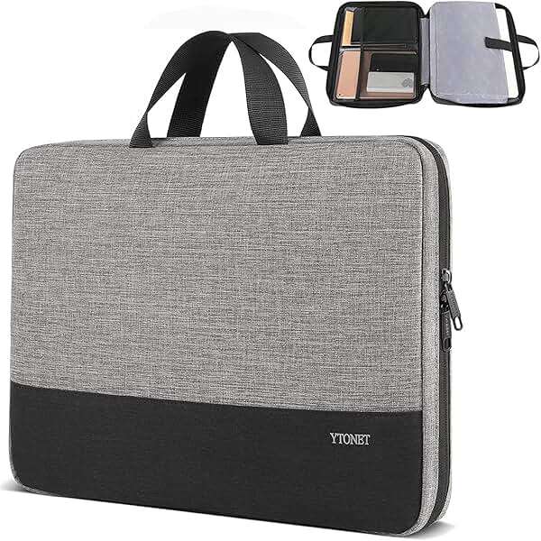 Ytonet Laptop Case, 15.6 inch TSA Laptop Sleeve Computer Bag Water Resistant Computer Case Carrying Cover Compatible for Lenovo, HP, Dell, Asus Notebook, Gifts for Men Women, Grey - Image 1