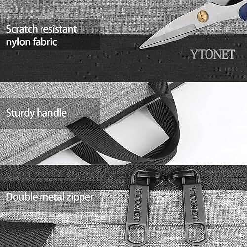 Ytonet Laptop Case, 15.6 inch TSA Laptop Sleeve Computer Bag Water Resistant Computer Case Carrying Cover Compatible for Lenovo, HP, Dell, Asus Notebook, Gifts for Men Women, Grey - Image 5