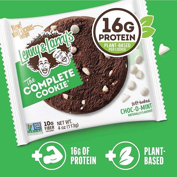 Lenny & Larry's Protein Cookie, Choc-O-Mint – High Protein Snacks with 16g Plant Protein, 10g Fiber, Soft-Baked, Vegan, Non-GMO | 4oz, Pack of 12 - Image 3