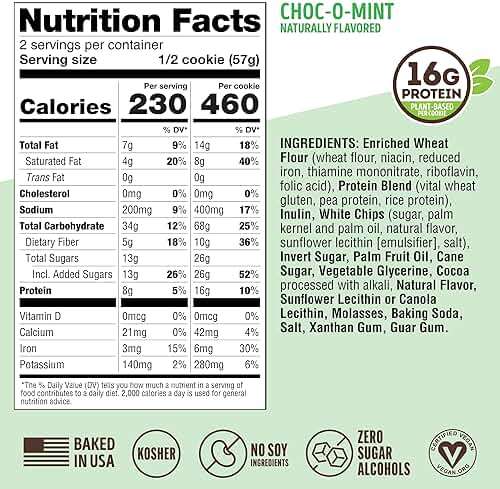 Lenny & Larry's Protein Cookie, Choc-O-Mint – High Protein Snacks with 16g Plant Protein, 10g Fiber, Soft-Baked, Vegan, Non-GMO | 4oz, Pack of 12 - Image 4