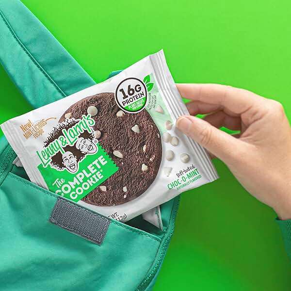 Lenny & Larry's Protein Cookie, Choc-O-Mint – High Protein Snacks with 16g Plant Protein, 10g Fiber, Soft-Baked, Vegan, Non-GMO | 4oz, Pack of 12 - Image 5