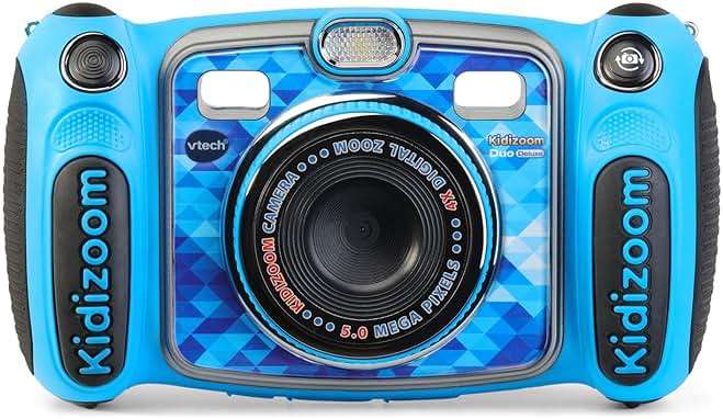 VTech Kidizoom Duo 5.0 Deluxe Digital Selfie Camera with MP3 Player and Headphones, Blue - Image 2