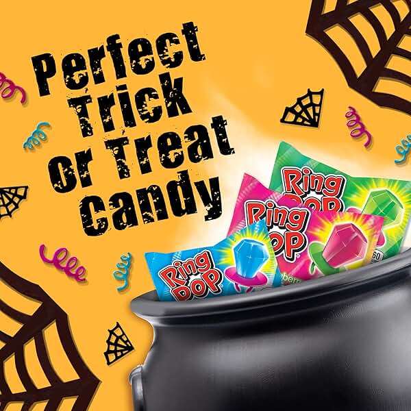 Ring Pop Lollipops - Bulk Candy Individually Wrapped Suckers Variety Party Pack- 50 Count w/Assorted Flavors - Hard Candy for Party Favors, Kids & Goodie Bags, 25 Ounce - Image 5