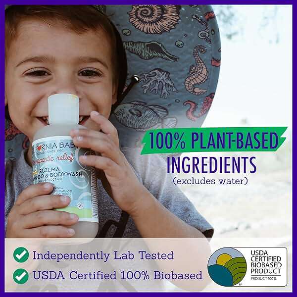California Baby Eczema Body Wash & Shampoo | Gentle Steroid-Free Eczema Treatment | Colloidal Oatmeal + Aloe Vera | 100% Plant-Based | 8.5 oz. - Image 5
